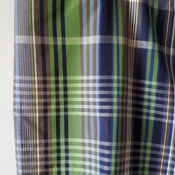 TALBOTS VINTAGE PLAID SILK COTTON BLEND PANTS HIGH RISE BLUE GREEN SIZE 6 FALL - Picture 5 of 9